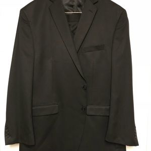 Van Heusen Custom Black Suit 48R/ Brand New